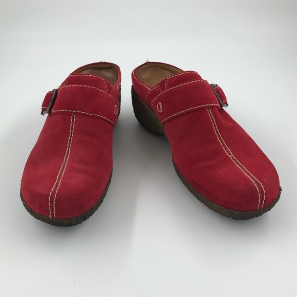 Timberland Comforia Red Suede Leather Clogs 8 1/2 - Picture 2 of 11
